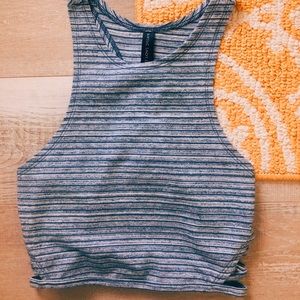 striped halter crop top